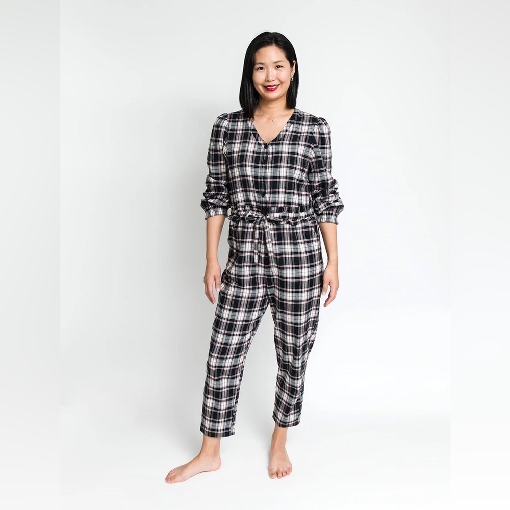 🆕 Smash + Tess Remy Henley Romper in Black Plaid